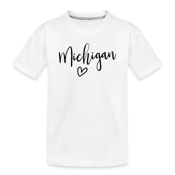 Michigan Cœur Les Femmes Aiment Michigan - T-shirt bio Premium Enfant - blanc - Devant