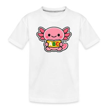 ABC axolotl with wings - Kids' Premium Organic T-Shirt - white - Front