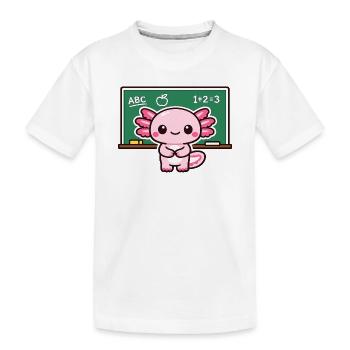 Vengeance de la dette Kawaii avec l’axolotl crayeux - T-shirt bio Premium Enfant - blanc - Devant