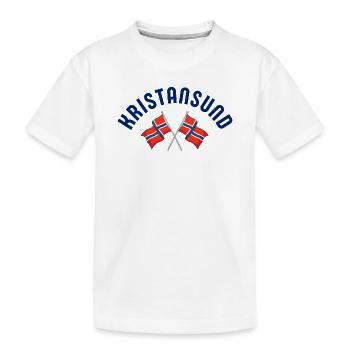 Kristiansund Norway Flags Emblem - Kids' Premium Organic T-Shirt - white - Front