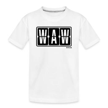 Warsaw WAW, City Souvenir Hoodie, T-Shirt, Cap - Kids' Premium Organic T-Shirt - white - Front