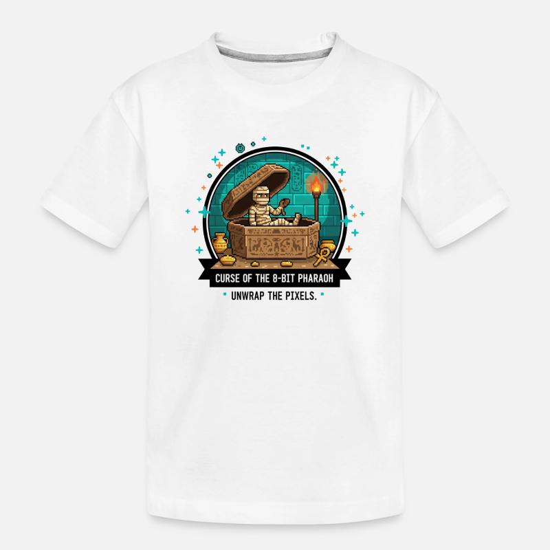 La Tombe du Pharaon 8-Bit - T-shirt bio Premium Enfant - blanc