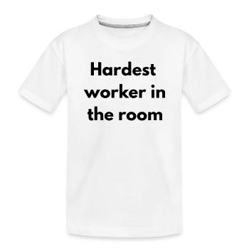 Der härteste Arbeiter im Raum - Kinder Premium Bio T-Shirt - Weiß - Vorne