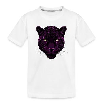 Violetter Tigerkopf - Kinder Premium Bio T-Shirt - Weiß - Vorne