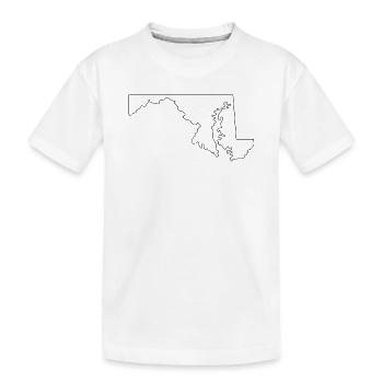Maryland outline map - Kids' Premium Organic T-Shirt - white - Front