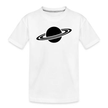 Silhouette de l’anneau de la planète Saturne - T-shirt bio Premium Enfant - blanc - Devant