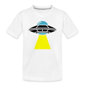 UFO Alien Spaceship Light - Kids' Premium Organic T-Shirt - white - Front