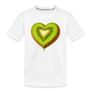 Illustration de Kiwi juteux en forme de cœur - T-shirt bio Premium Enfant - blanc - Devant