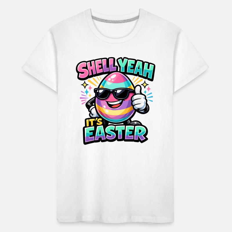 Shell yes It's Easter Easter Saying Hell yes Kids' Premium Organic T-Shirt