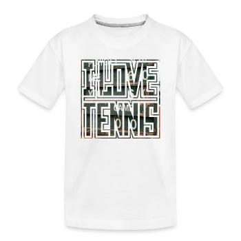 J’AIME LE TENNIS, tableau d’affichage, t-shirt d’idées cadeaux - T-shirt bio Premium Enfant - blanc - Devant