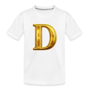 Goldenes D Monogramm - Kinder Premium Bio T-Shirt - Weiß - Vorne