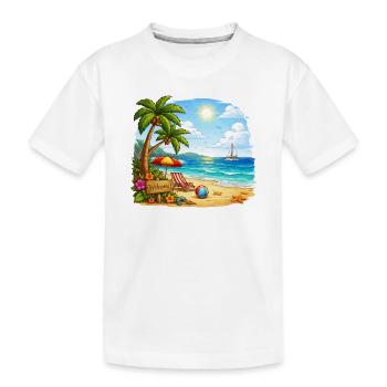 Willkommen am Tropenstrand - Kinder Premium Bio T-Shirt - Weiß - Vorne