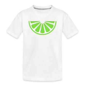Lime slice - Kids' Premium Organic T-Shirt - white - Front