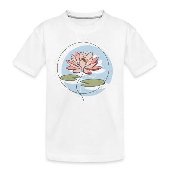 Illustration d’art au trait de nénuphar - T-shirt bio Premium Enfant - blanc - Devant