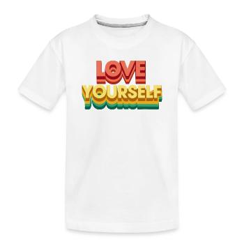 Amour de soi rétro arc en ciel - T-shirt bio Premium Enfant - blanc - Devant