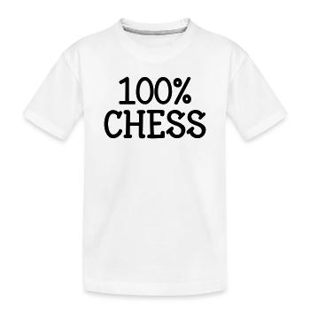 100% Chess: Knight Strategy Pattern and Black Bishop - Kids' Premium Organic T-Shirt - white - Front