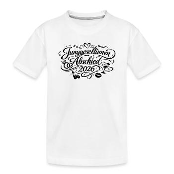 Enterrement de vie de jeune fille 2026 Enterrement de vie de jeune fille - T-shirt bio Premium Enfant - blanc - Devant