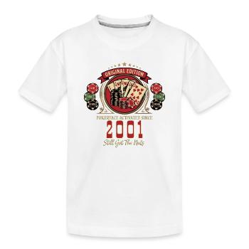 Poker T-Shirt 2001 Birthday, Poker Legend Shirt - Kids' Premium Organic T-Shirt - white - Front