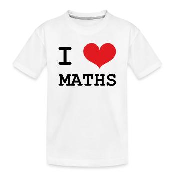 I Love Maths: Passion Mathematics T-Shirt - Kinder Premium Bio T-Shirt - Weiß - Vorne