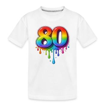 80 Rainbow Retro Number - Kids' Premium Organic T-Shirt - white - Front