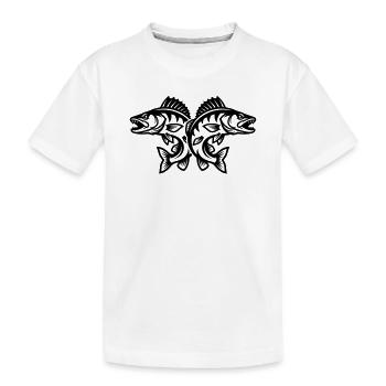 Hecht Fisch - Kinder Premium Bio T-Shirt - Weiß - Vorne
