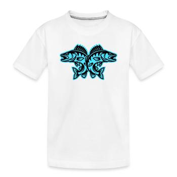 Hecht Fische - Kinder Premium Bio T-Shirt - Weiß - Vorne