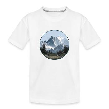 Mont-Blanc-Gebirgslandschaft - Kinder Premium Bio T-Shirt - Weiß - Vorne