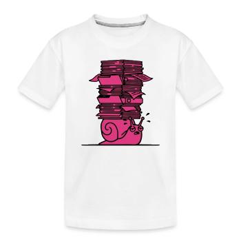 Bureau des dossiers d’escargots colorés - T-shirt bio Premium Enfant - blanc - Devant