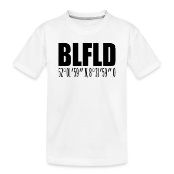 Bielefeld mit Koordinaten - Kinder Premium Bio T-Shirt - Weiß - Vorne