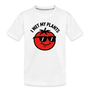 I wet my plants tomato gardening - Kids' Premium Organic T-Shirt - white - Front