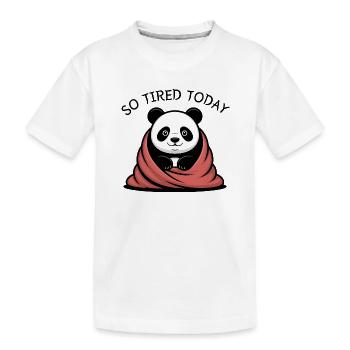 Panda Kuscheltraum unter Decke - Kinder Premium Bio T-Shirt - Weiß - Vorne