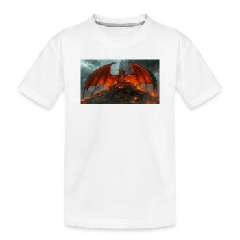 Un dragon menace le royaume paisible de Beowulf - T-shirt bio Premium Enfant - blanc - Devant