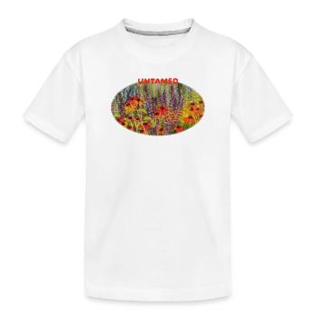 Indompté - Prairie vibrante d’échinacées sauvages - T-shirt bio Premium Enfant - blanc - Devant