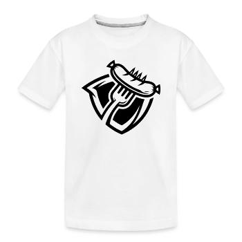 Wurst Gabel - Kinder Premium Bio T-Shirt - Weiß - Vorne