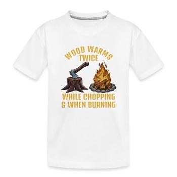 Bois : Couper vs. Brûler - T-shirt bio Premium Enfant - blanc - Devant