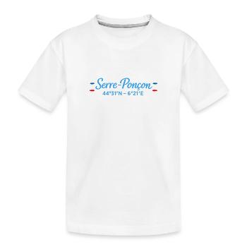 Serre Poncon Coordonnées Lac - T-shirt bio Premium Enfant - blanc - Devant
