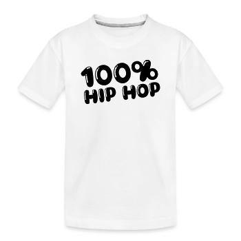 100% Hip Hop - Kids' Premium Organic T-Shirt - white - Front