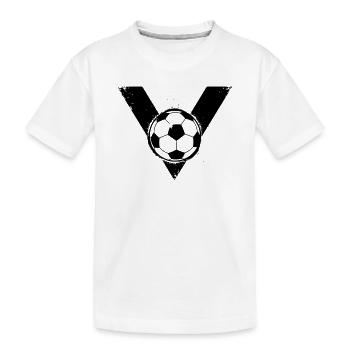 Fußball V Sieg Wappen Grunge - Kinder Premium Bio T-Shirt - Weiß - Vorne