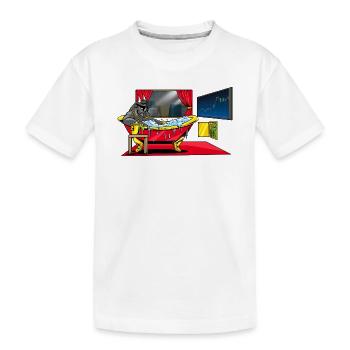 Baignoire à taureau sur le moniteur boursier - T-shirt bio Premium Enfant - blanc - Devant