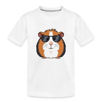 Cochon d'Inde lunettes soleil chic - T-shirt bio Premium Enfant - blanc - Devant