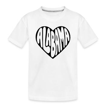 Alabama USA Herz Bubblige Typo - Kinder Premium Bio T-Shirt - Weiß - Vorne