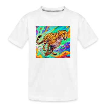 Gepard - Kinder Premium Bio T-Shirt - Weiß - Vorne