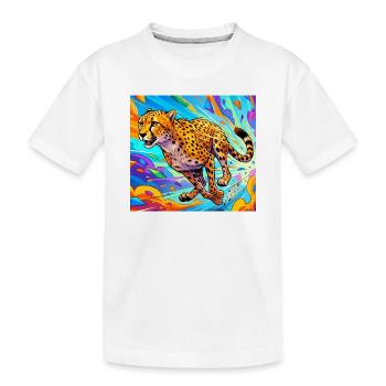 Gepard - Kinder Premium Bio T-Shirt - Weiß - Vorne