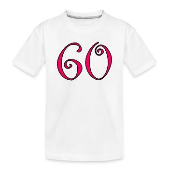 60. 60 ANS. 60e ANNIVERSAIRE. ANNIVERSAIRE 60 ANS. - T-shirt bio Premium Enfant - blanc - Devant