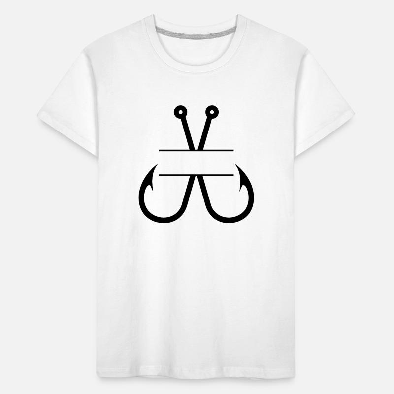 Fish Hook Name Monogram Kids' Premium Organic T-Shirt