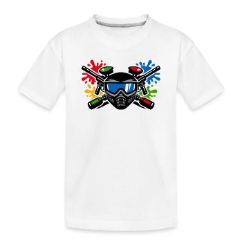 Graffiti-Helm mit Farbspritzer - Kinder Premium Bio T-Shirt - Weiß - Vorne