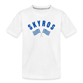Drapeaux croisés grecs de Skyros - T-shirt bio Premium Enfant - blanc - Devant