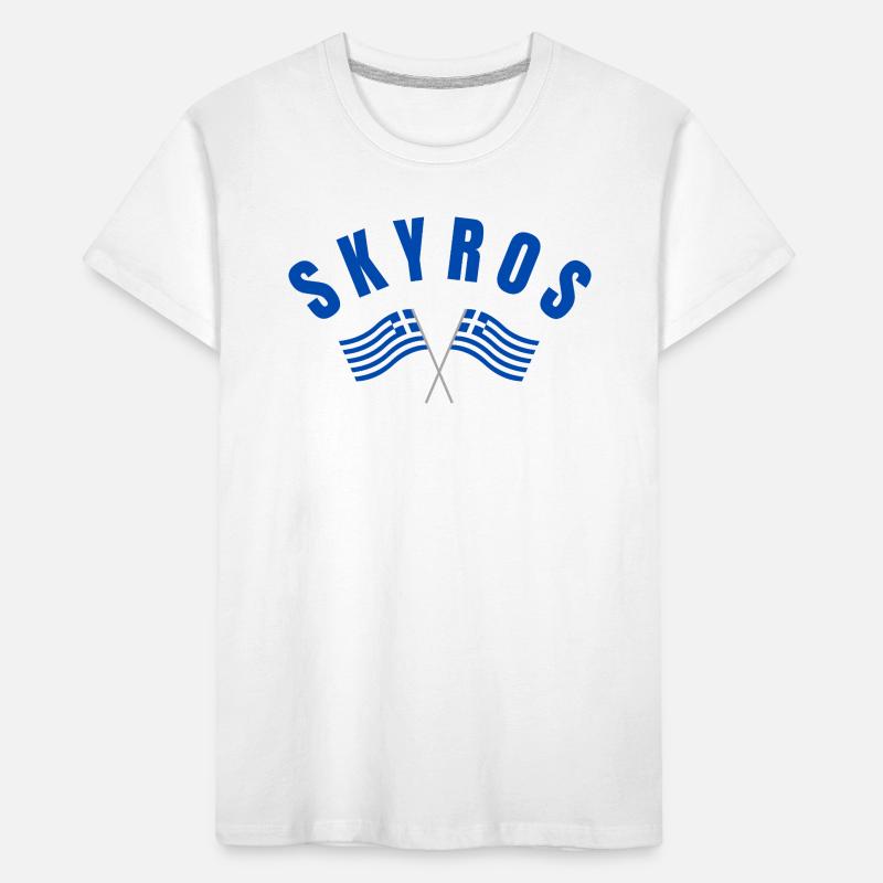 Drapeaux croisés grecs de Skyros T-shirt bio Premium Enfant