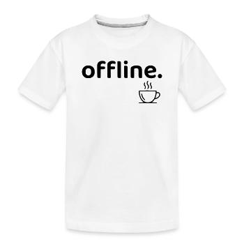 Offline Minimal Coffee Aesthetic Shirt - Kids' Premium Organic T-Shirt - white - Front