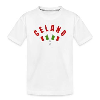 Celano Italienische Flaggen - Kinder Premium Bio T-Shirt - Weiß - Vorne